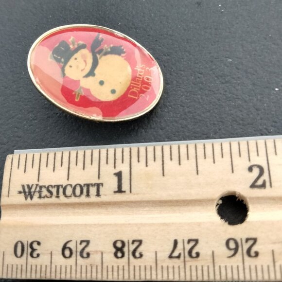 Dillards Snowman Pinback Pin Brooch Vintage Christmas Holiday Jewelry 2003 - Picture 2 of 3